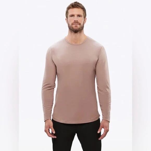 Cuts Clothing NEW Mens Curve-Hem T-Shirt Sz XL Long Sleeve Mountain Mist Soft - Picture 4 of 9